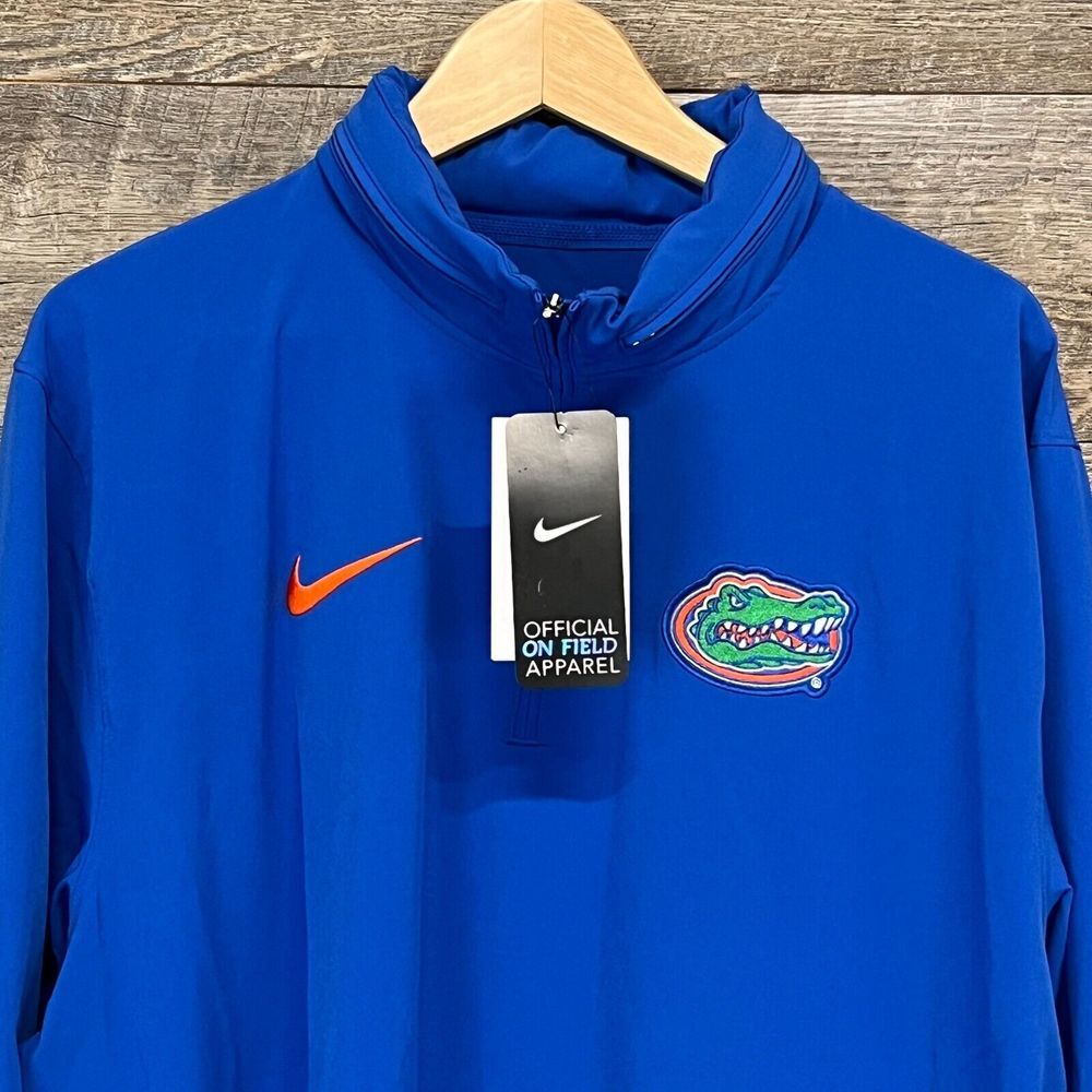 Men's Nike Royal Florida Gators 2023 Coach Half-Zip Hooded Jacket Size L NWT - Picture 2 of 16